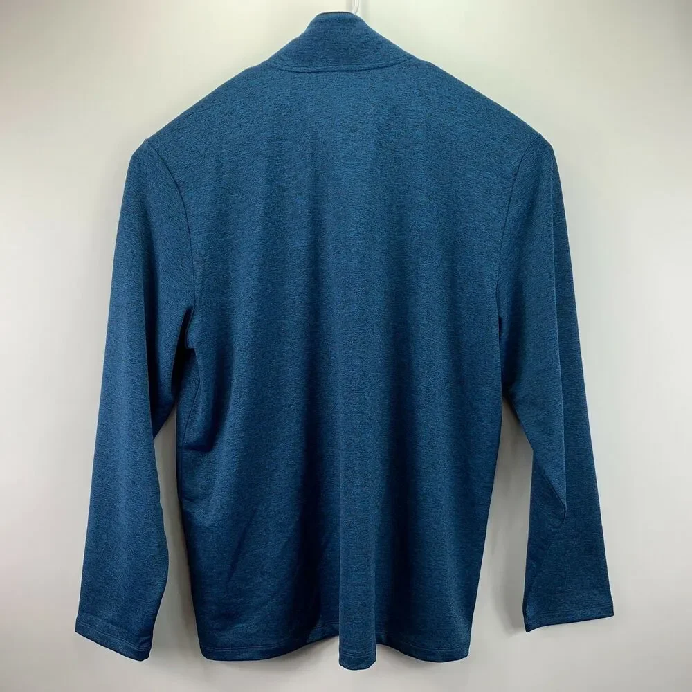 Calvin Klein Mens 1/4-Zip Polyester Blend Pullover Sweater Blue 2XL